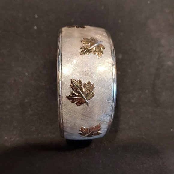 Artisan Jewelry - Sterling and 18K handmade Florentine WIDE Cuff